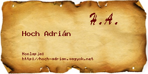 Hoch Adrián névjegykártya